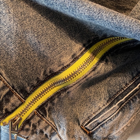 Denim Jacket with Frayed Hem - Picture 7 of 7